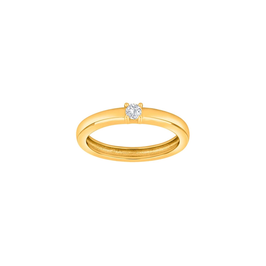 Obinor ring i 18 karat forgyldt sterlingsølv med klar zirkonia fra JoanliNor.